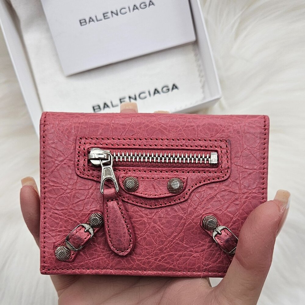 Balenciaga Light Pink Leather Card Holder